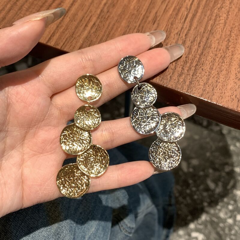 quality Fashion Party Round Shape Stud Earring Factory Wholesale Custom Brass 14k Gold Plated Multi Layered Women's Jewelry Earrings factory