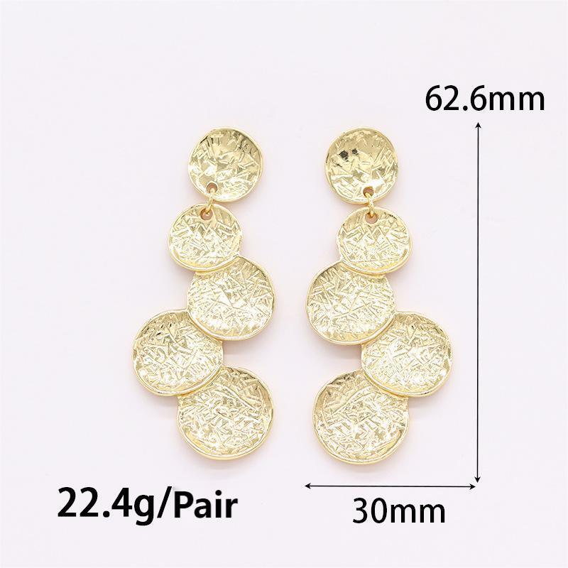 quality Fashion Party Round Shape Stud Earring Factory Wholesale Custom Brass 14k Gold Plated Multi Layered Women's Jewelry Earrings factory