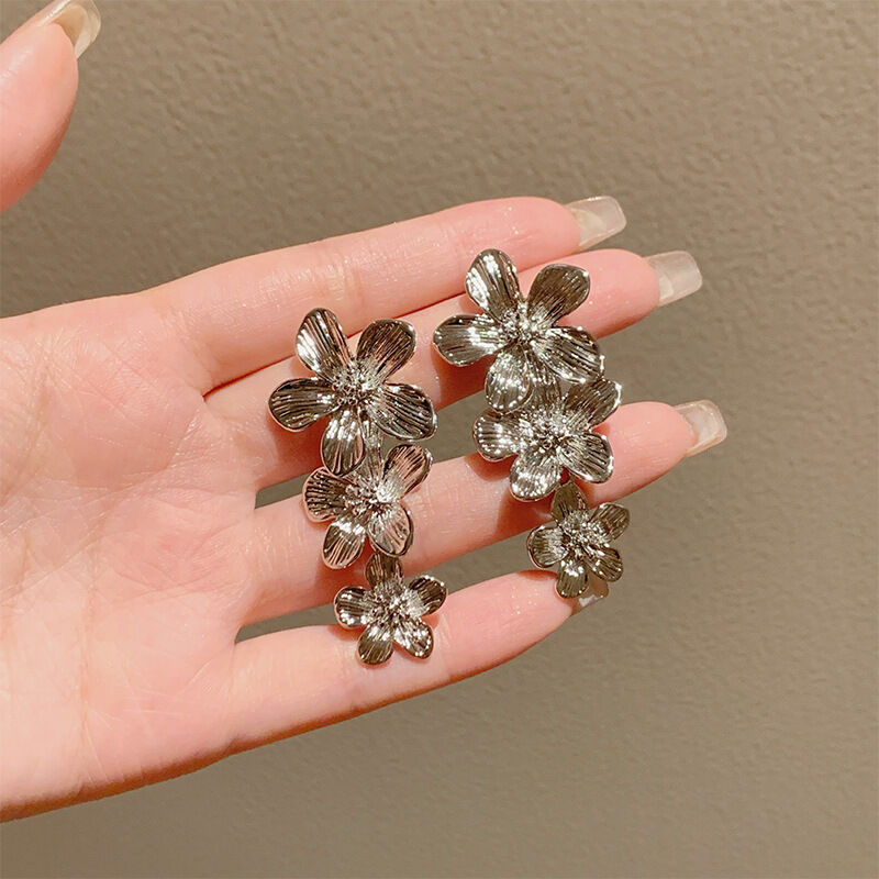 quality Fashion Party Flower Plant Stud Earring Factory Wholesale Custom Brass 14k Gold Plated  Women's Jewelry Earrings Accessories factory
