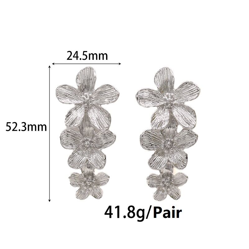 quality Fashion Party Flower Plant Stud Earring Factory Wholesale Custom Brass 14k Gold Plated  Women's Jewelry Earrings Accessories factory