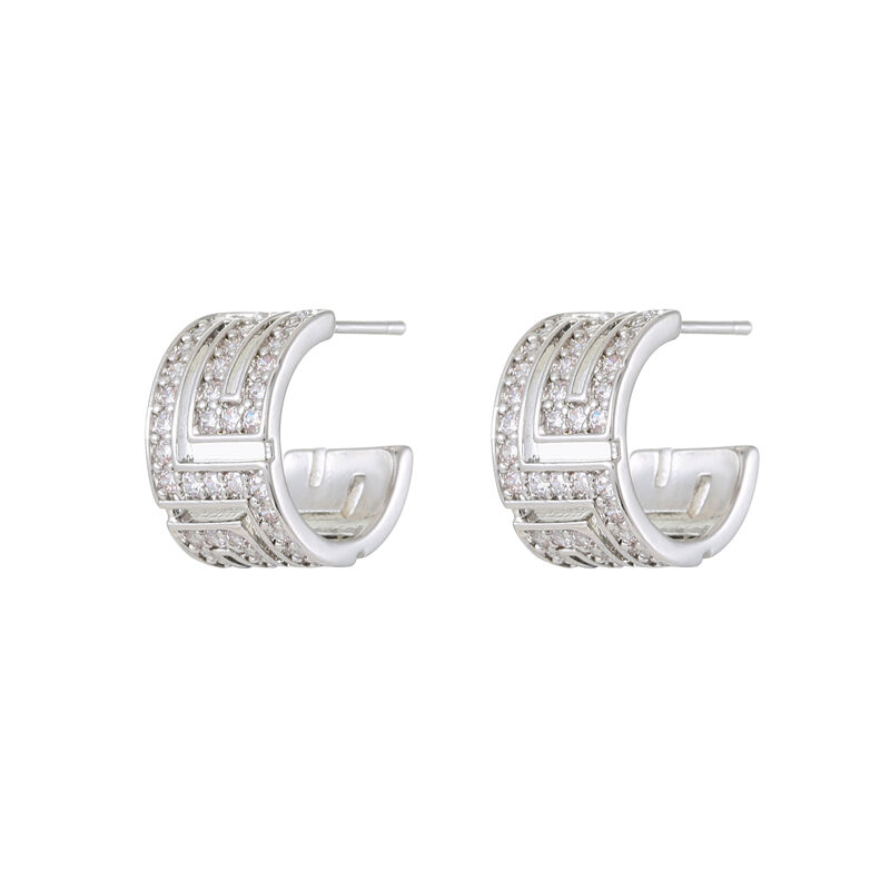 quality Wholesale High Quality Jewelry Earrings Sliver Trendy CZ Brass Enamel Black Palladium Stud Earrings Plating for Women factory