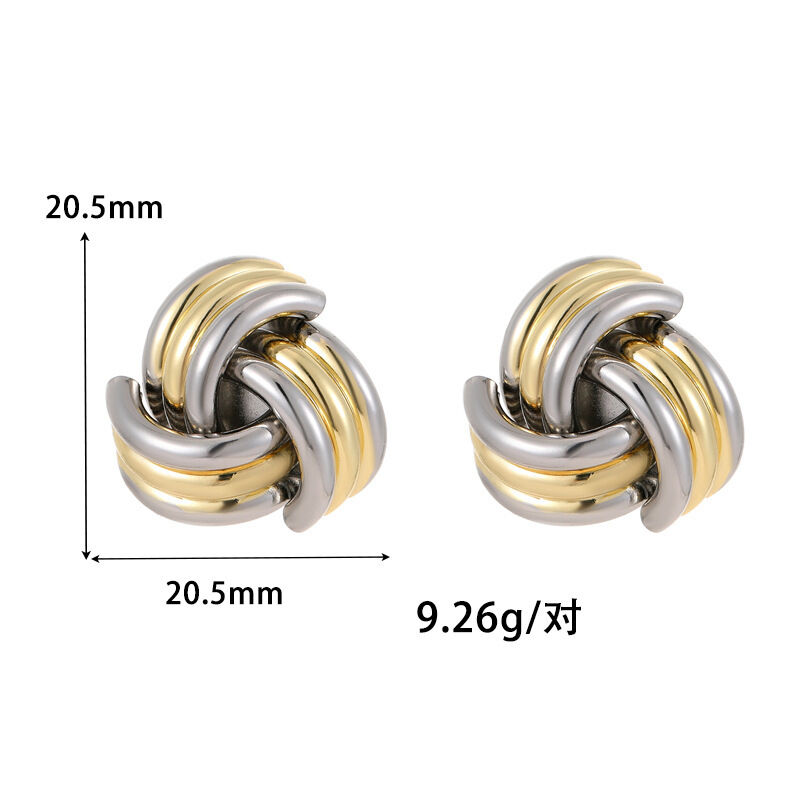 quality Factory Wholesale New Simple Personality Wrapped Circle Twist Stud Brass Gold Plated Jewelry Earrings for Women factory