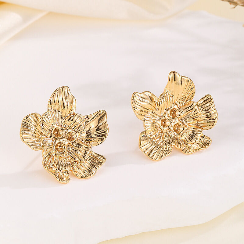 quality Fashion Brass Gold Plated Earring Round Mosquito Coil Flower Pearl Inlaid Zircon Studs DIY Geometric Women's Jewelry Earrings factory
