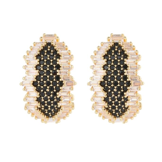 quality Brass 14k Gold Plated Zircon Studs Butterfly Enamel Flower Earring for Women's Fashion Earrings Accessories factory