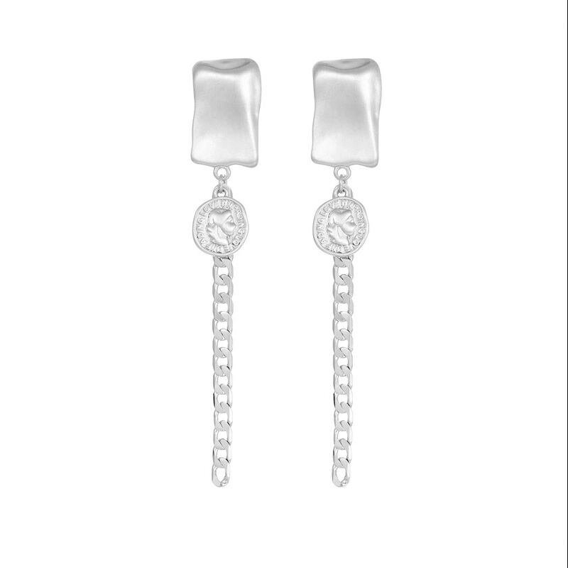 quality Hot Selling 14K Gold Geometric Irregular Studs Sea Shells Chain Tassel Earrings Fashion Jewelry Gifts factory