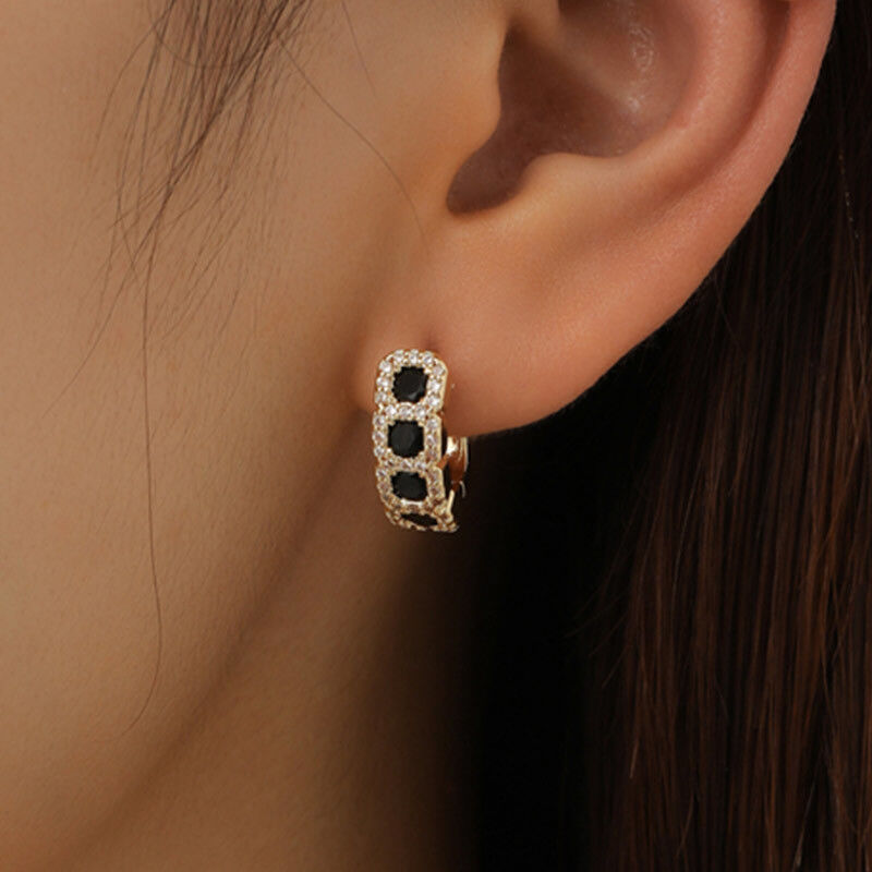 quality 14K Gold Plated Fashion Jewelry Hoop Earing Cubic Zircon Earrings Jewelry Accessories for Women factory