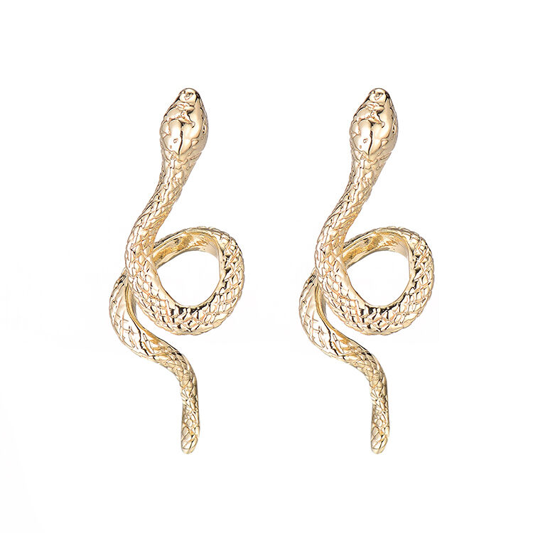 quality Factory Wholesale Brass 14K Gold Plated Snake Studs Earring Fashion Jewelry Earrings factory