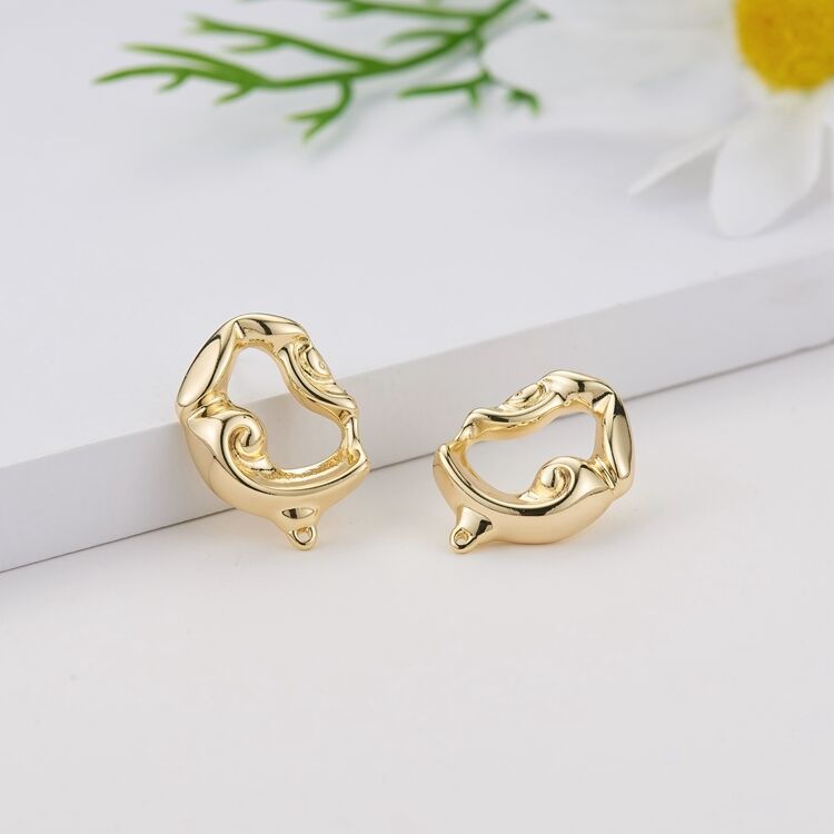 quality Factory Wholesale 14K Gold Plated Irregular Shape Stud Earring factory
