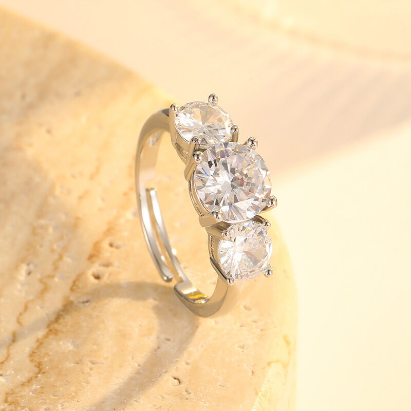 quality 18K Gold Plated Brass With White Red Green Zircon Stones Stylish Adjustable Jewelry Ring for Women factory