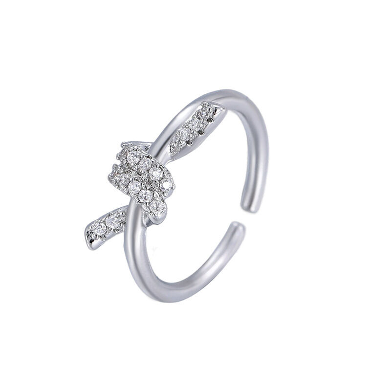 quality Fashion 14K Gold Plated Zircon Plain Open Ring Adjustable Heart Shaped Irregular Square Women's Jewelry Ring factory