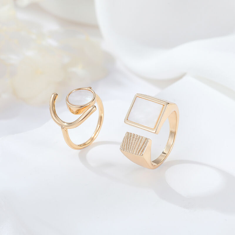 quality Wholesale Engagement Wedding Korean Style Simple Finger Adjustable Shell Open Women Rings for Ladies Jewelry factory