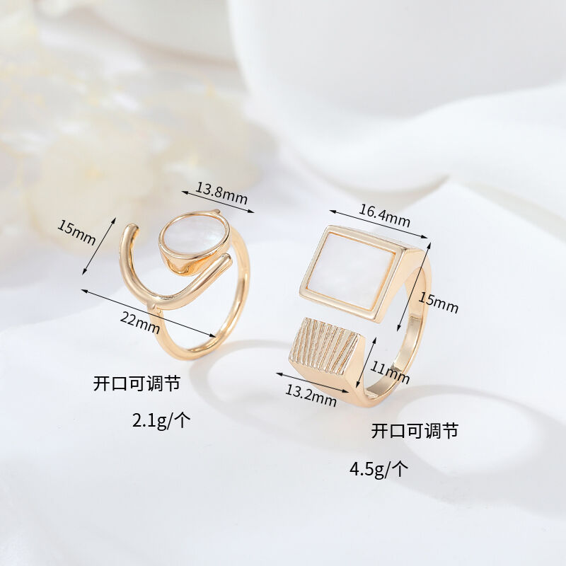 quality Wholesale Engagement Wedding Korean Style Simple Finger Adjustable Shell Open Women Rings for Ladies Jewelry factory