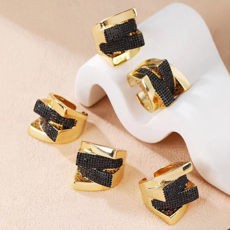 quality Jiexing Hot Selling Light Luxury Exaggerated Big Opening Ring No Sex Style Adjustable Fashion Finger Rings factory