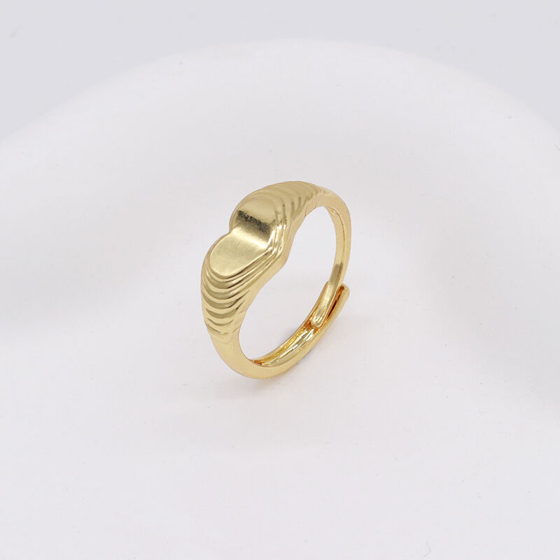 quality Jiexing Trendy Finger Rings 14K Gold Plated Adjustable Rings Evil Eye Jewelry factory