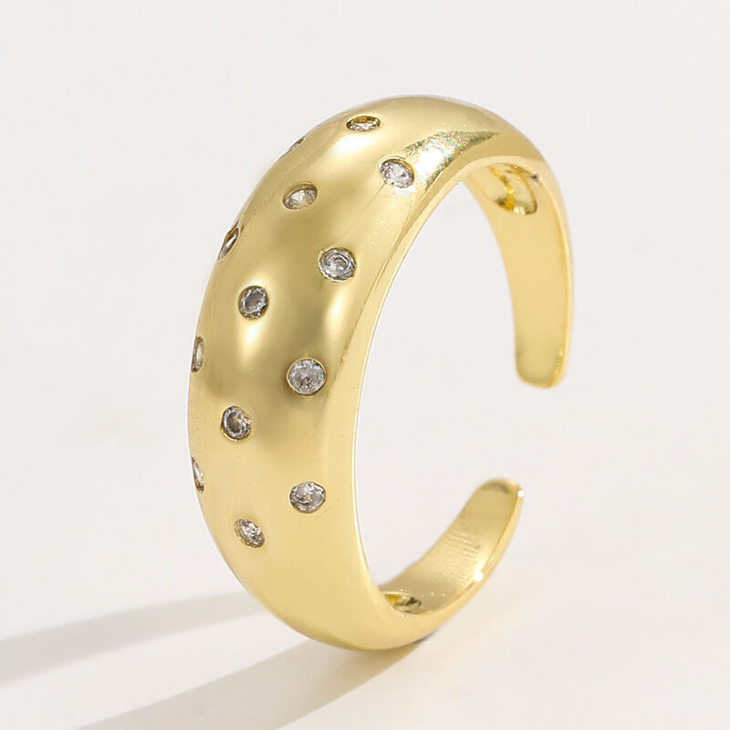 quality Clear Emerald CZ 14K Gold Plated Adjustable Dubai Gold Star Finger Rings Jewelry Designs for Women Gift factory