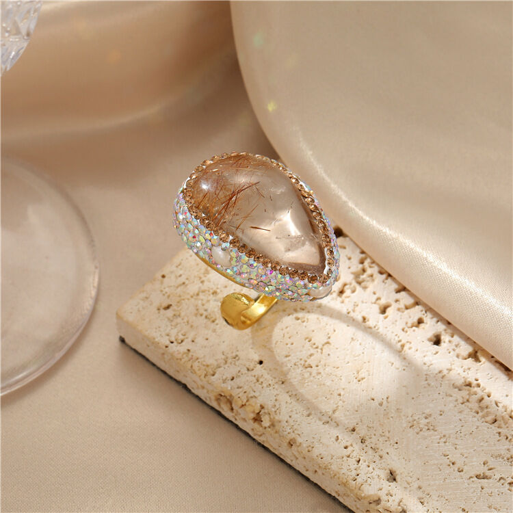 quality Hot Sale New 14K Gold Plated Baroque Natural Pearl Ring Finger Ring Jewelry for Women factory
