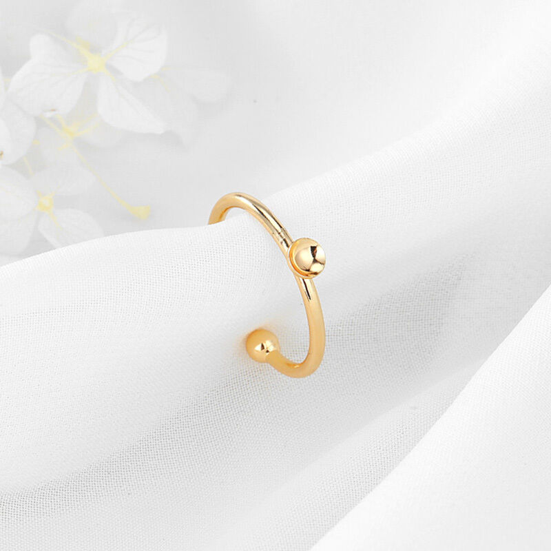 quality Fashion 14K Gold Plated Adjustable Ring With Star Shaped Zircon Double Head Snake Shaped Beads Women's Jewelry Ring factory