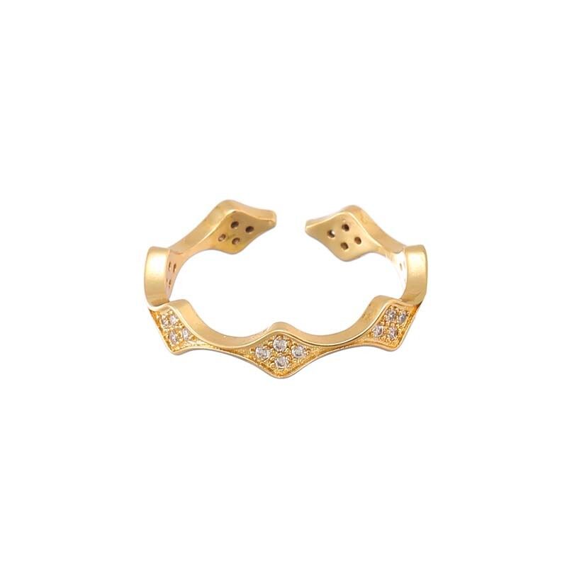 quality 14K Gold Plated Cubic Zirconia Fashion Evil Eye Ring Adjustable  for Women Jewelry factory