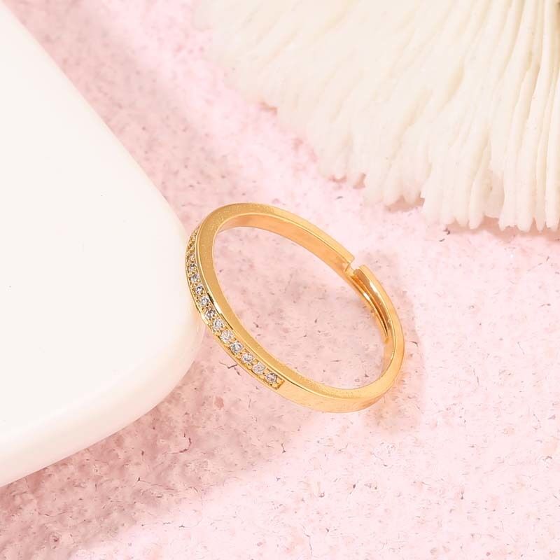 quality 14K Gold Plated Cubic Zirconia Fashion Evil Eye Ring Adjustable  for Women Jewelry factory