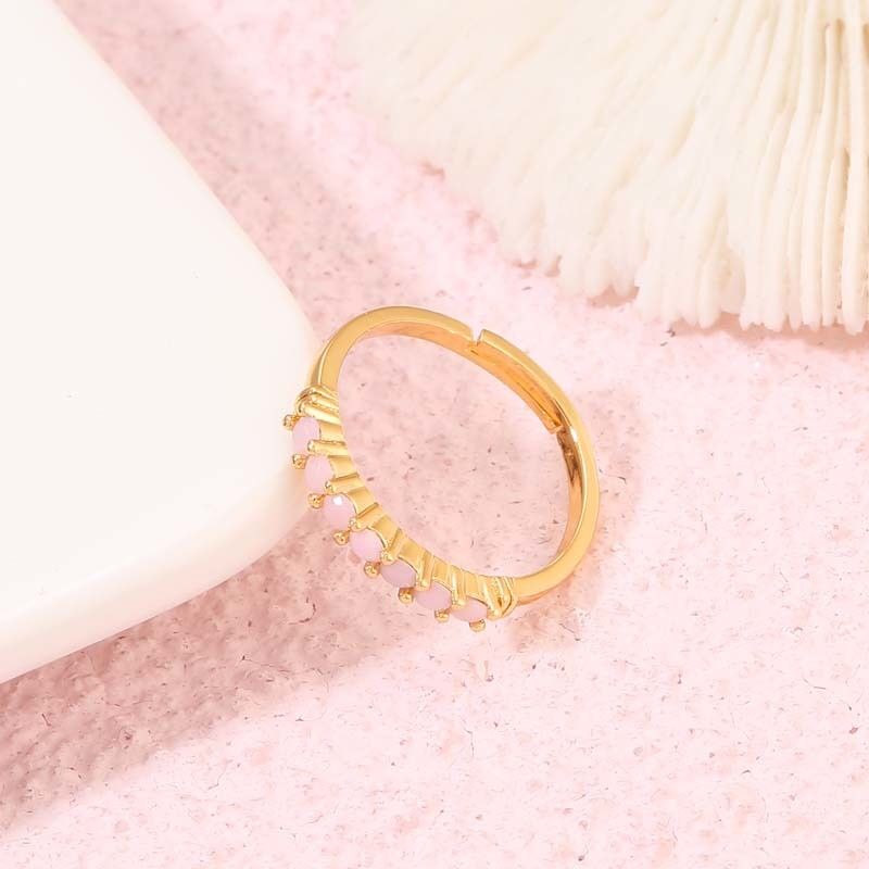 quality 14K Gold Plated Cubic Zirconia Fashion Evil Eye Ring Adjustable  for Women Jewelry factory