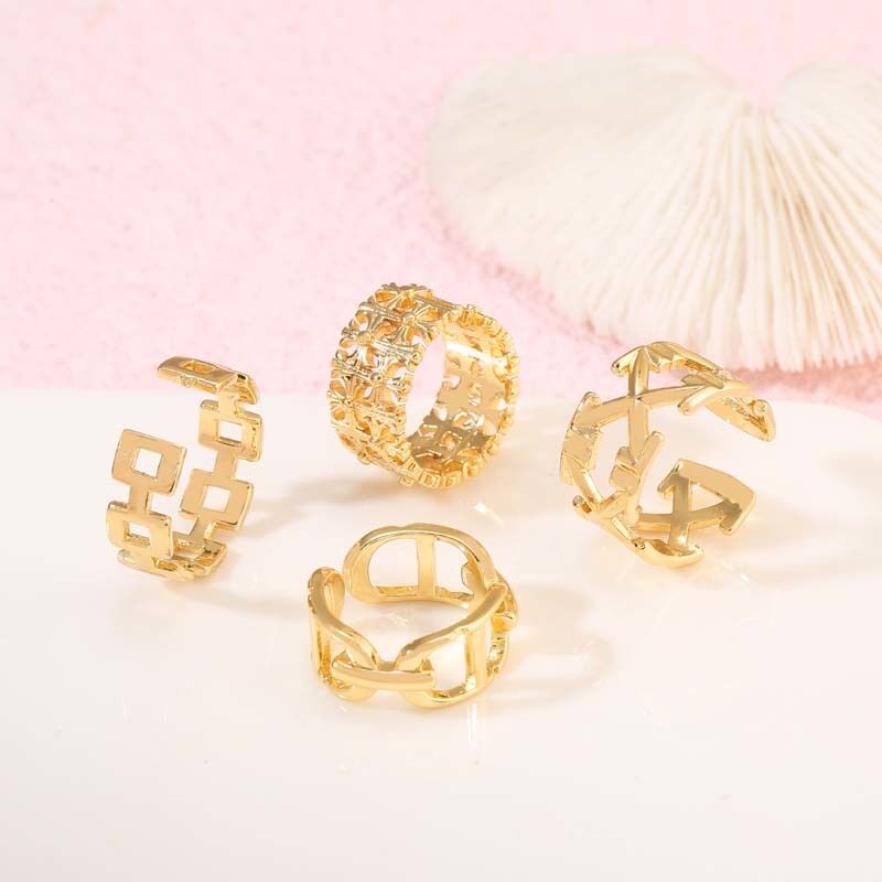 quality Hot Sale New 14K Gold Plated Punk Statement Finger Ring Jewelry for Women factory