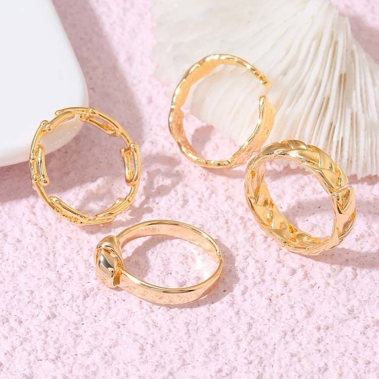 quality Wholesale Trendy 14K Gold Plated Adjustable Rings Minimalist Jewelry factory