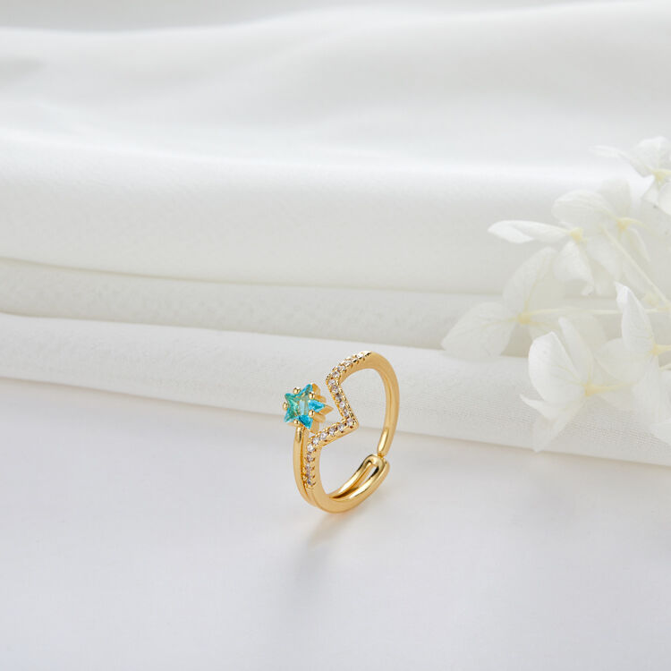 quality 14K Gold Plated Jewelry Dainty CZ Micro Pave Cubic Zirconia Adjustable Ring Women factory