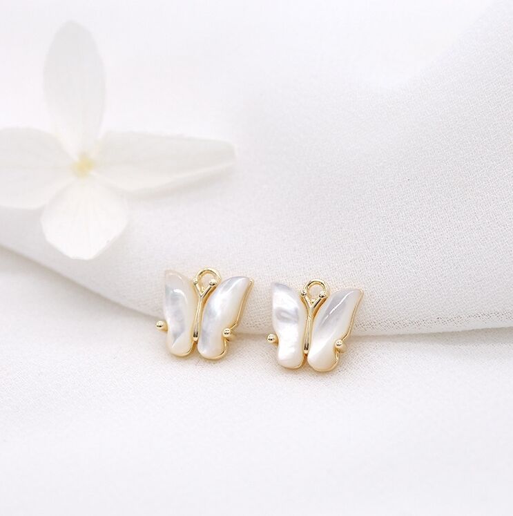 quality Trendy Design 14K Gold Plated Butterfly Shape Open Adjustable Ring Diy Jewelry Butterfly Charm Accessories factory