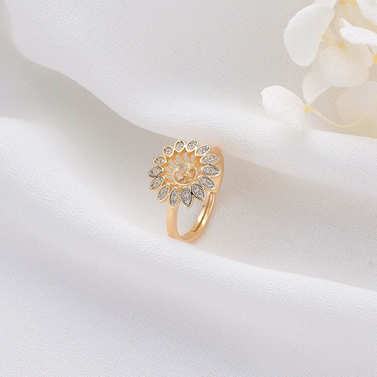 quality Factory Wholesale 14K Gold Plated Can Match Pearls Butterfly Flower Shape Ring factory