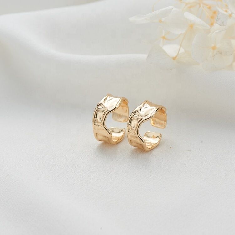 quality Wholesale Irregular Simple Various Design Ring Brass 14K Gold Plated Fashion Versatile Open Adjustable Rings factory