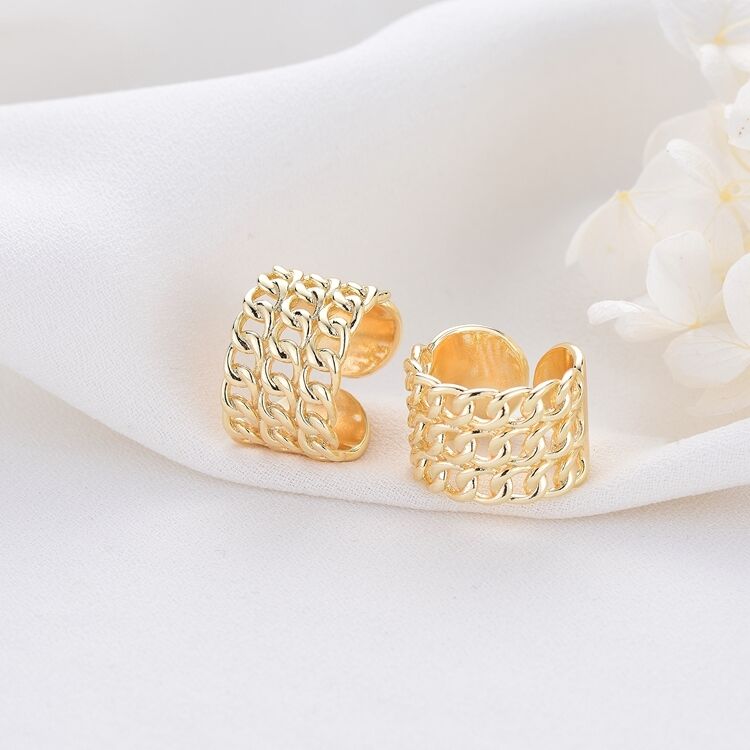 quality Premium Brass 14K Gold Plated Adjustable Jewelry Ring Perfect As a Birthday Party Gift factory