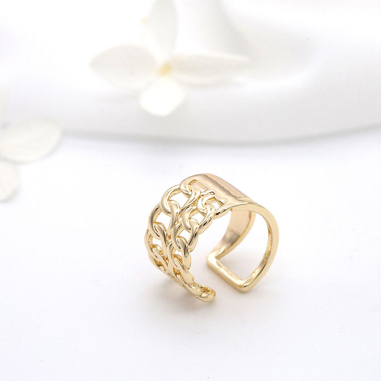 quality Hot Selling 14K Gold Plated Multi Shape Open Crown Round Design Diy Jewelry Ring factory