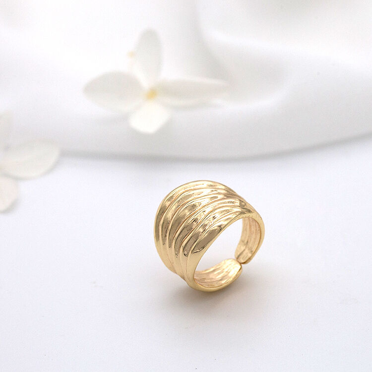 quality Hot Selling 14K Gold Plated Multi Shape Open Crown Round Design Diy Jewelry Ring factory