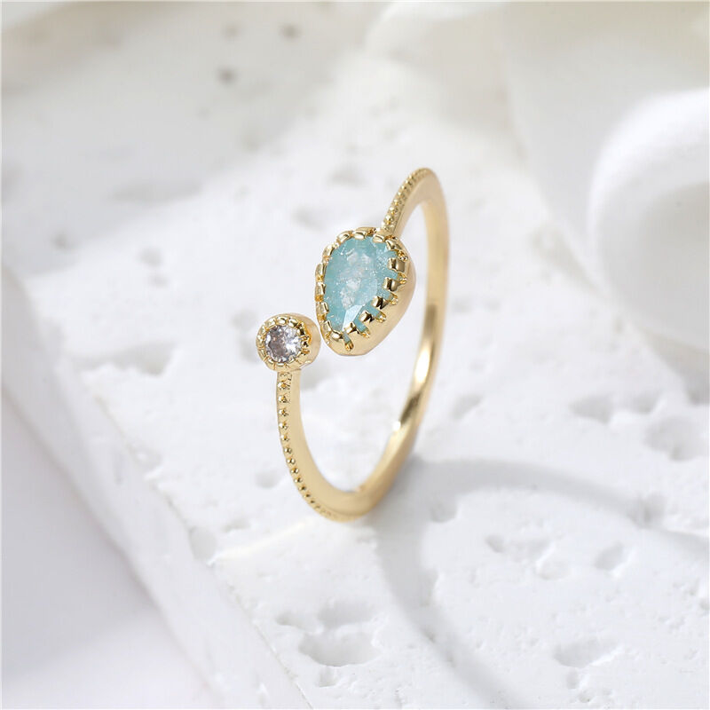 quality Jiexing Trendy Finger Rings 14K Gold Plated Adjustable Fashion OL Color Zirconia Minimalist Love Belt Opening Ring factory
