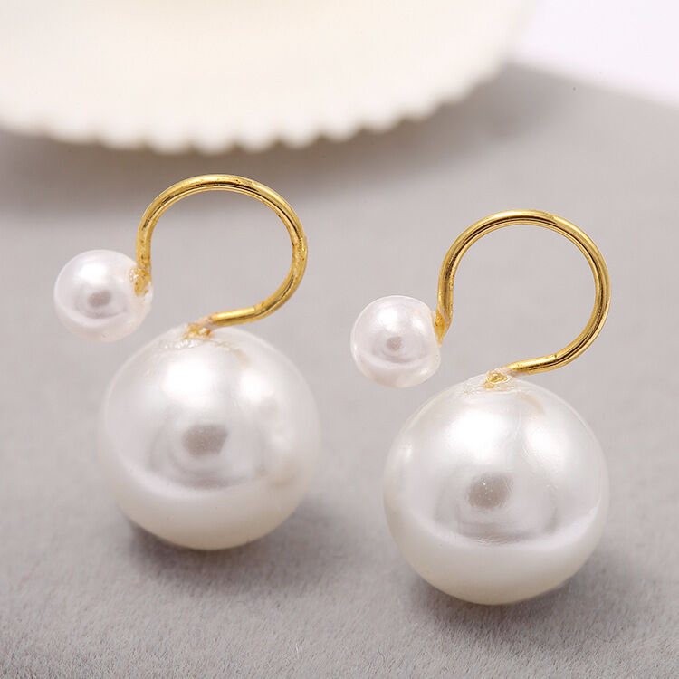 quality 2020 New Women Wholesale Inlaid Pearls 14k Gold Plated Earring Clip factory