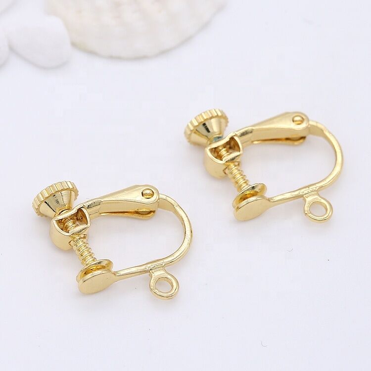 quality Wholesale High Quality Earring Accessories 14K Gold Plated Adjustable Screw Earring Clip Jewelry Diy factory