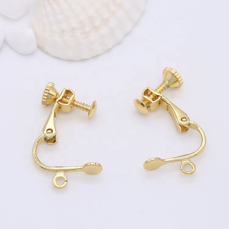 quality Wholesale High Quality Earring Accessories 14K Gold Plated Adjustable Screw Earring Clip Jewelry Diy factory