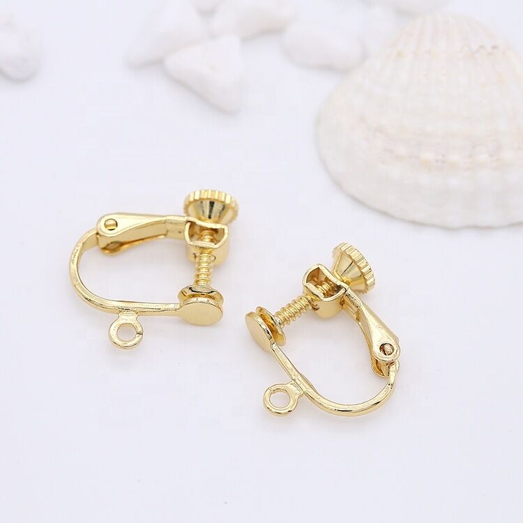 quality Wholesale High Quality Earring Accessories 14K Gold Plated Adjustable Screw Earring Clip Jewelry Diy factory