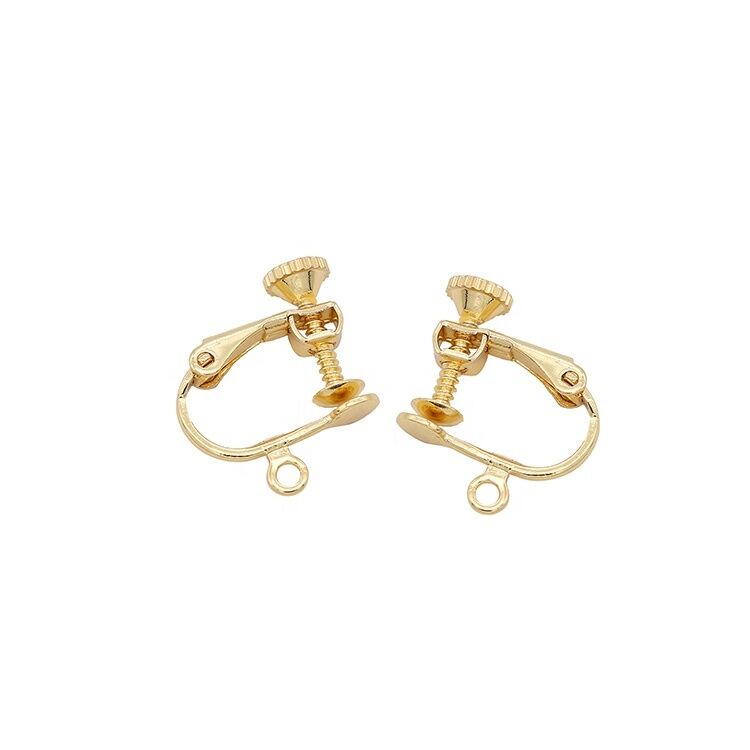 quality Wholesale High Quality Earring Accessories 14K Gold Plated Adjustable Screw Earring Clip Jewelry Diy factory