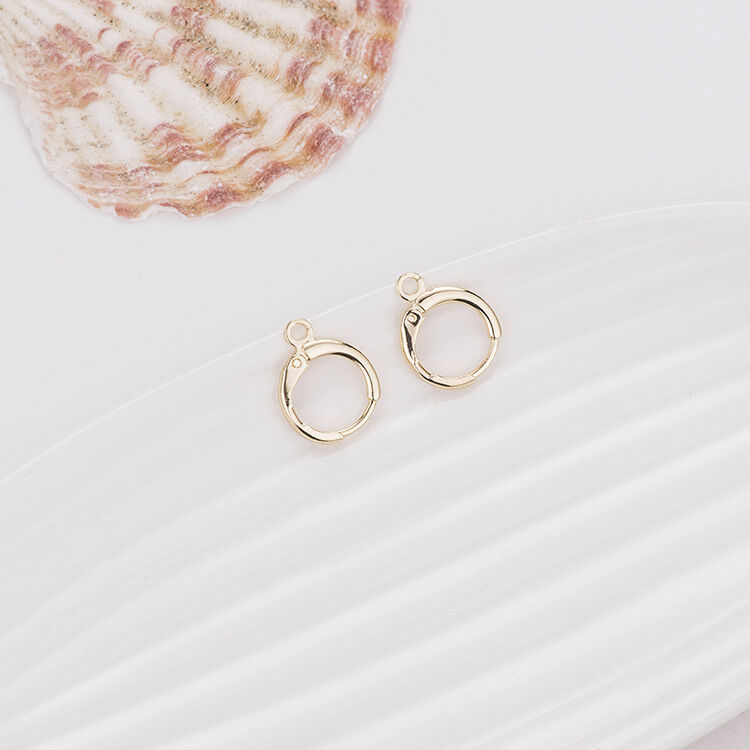 quality Hot Selling Fashion Brass 14K Gold Plated Hoop Earrings DIY Jewelry Earring Making Accessories factory