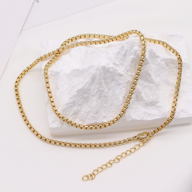 quality DIY Fashion Wholesale Brass Necklace Simple Box Chain Hip Hop Personality Snake Bone Jewelry Accessories Chains factory