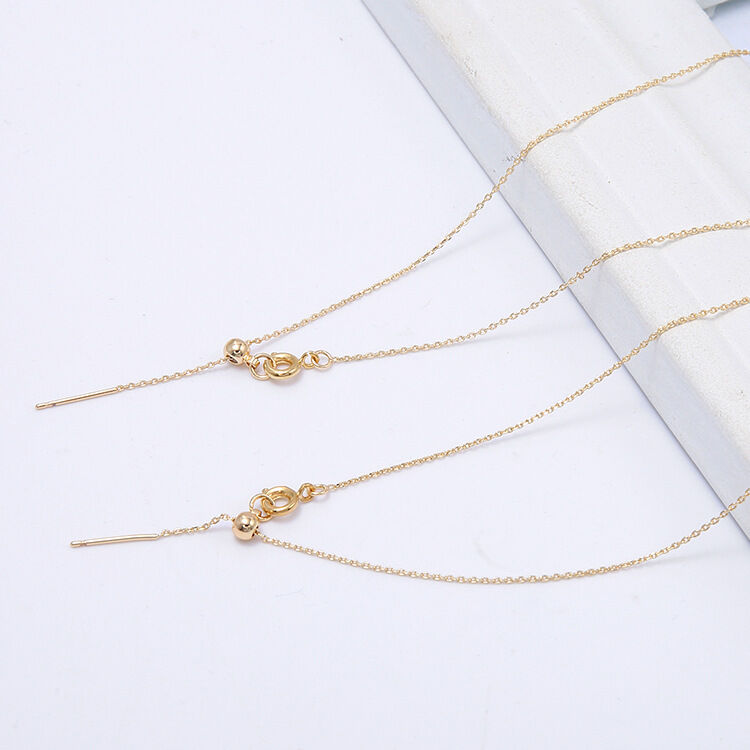 quality Factory Wholesale Brass14k Gold Plated Initial Adjustable Necklace Bracelet for Diy Jewelry Making Accessories factory
