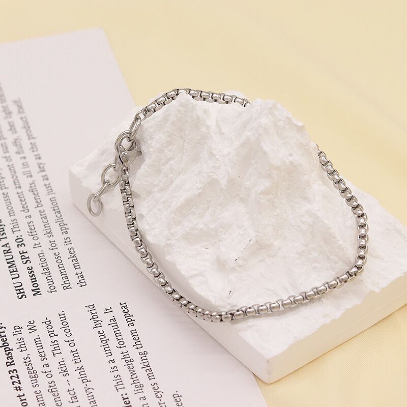 quality Fashion Versatile Stainless Steel Bracelet Pearl Chain Simple Box Chain Hip Hop Personality Snake Bone Jewelry Chains factory