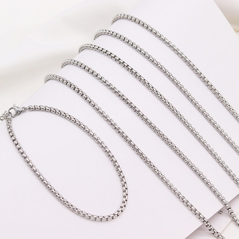 quality Fashion Versatile Stainless Steel Bracelet Pearl Chain Simple Box Chain Hip Hop Personality Snake Bone Jewelry Chains factory