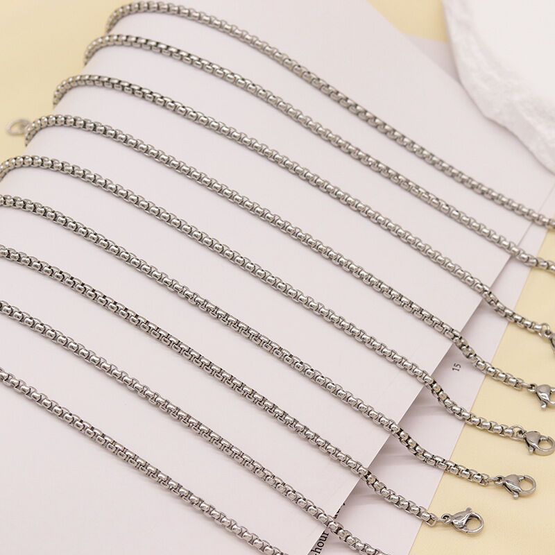 quality Fashion Versatile Stainless Steel Bracelet Pearl Chain Simple Box Chain Hip Hop Personality Snake Bone Jewelry Chains factory