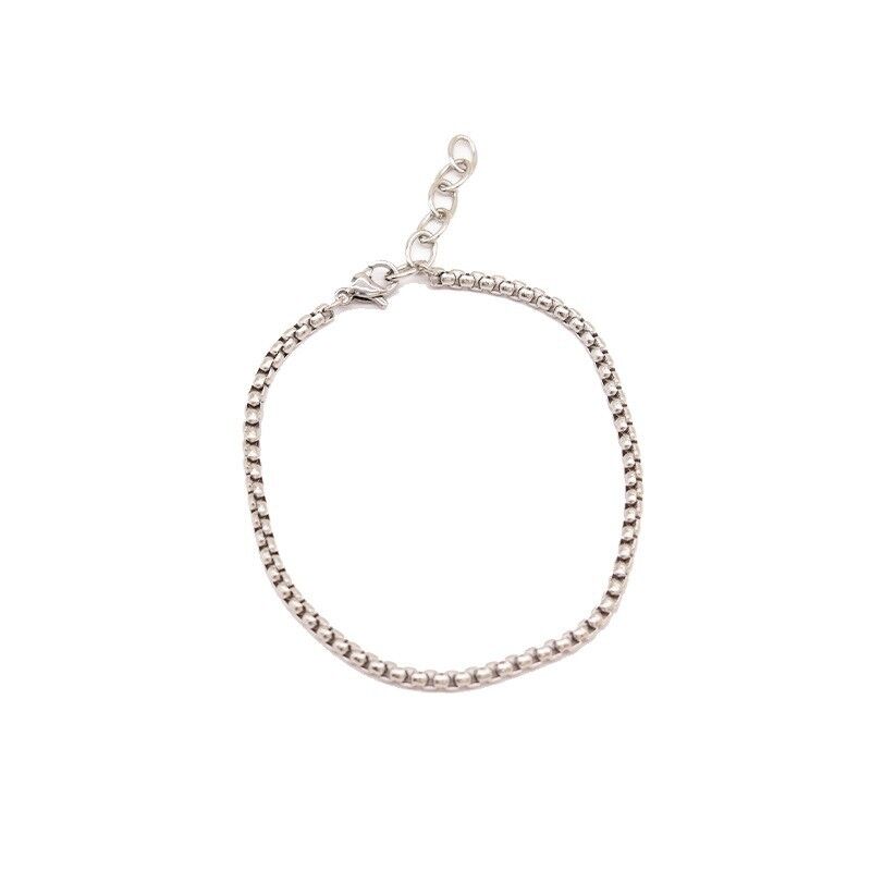 quality Fashion Versatile Stainless Steel Bracelet Pearl Chain Simple Box Chain Hip Hop Personality Snake Bone Jewelry Chains factory