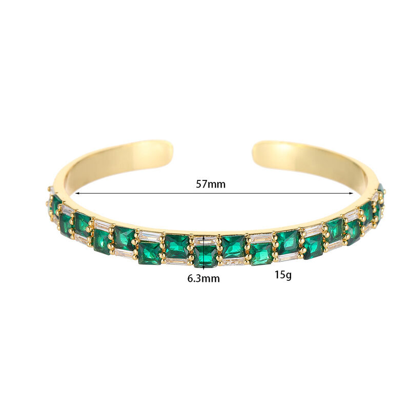 quality 2026 New Fashion Zircon Bracelet 14K Gold Adjustable Bangles Colored Zircon Devil's Eye Heart Shaped Gemstone Bangles factory