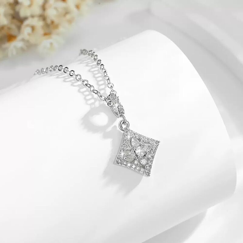Quality Gioielli Di Moda Popolare Placcato Oro 14k Collana Di Zircon Da Sposa in Rame Placcato Oro Collana All'ingrosso factory