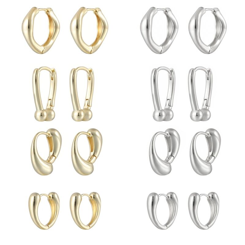 Quality Wholesale Fashion Geometric Water Drop Earrings for Women 14KGold Silver Plated Hoop Earrings Daily Jewelry Huggie Earrings factory
