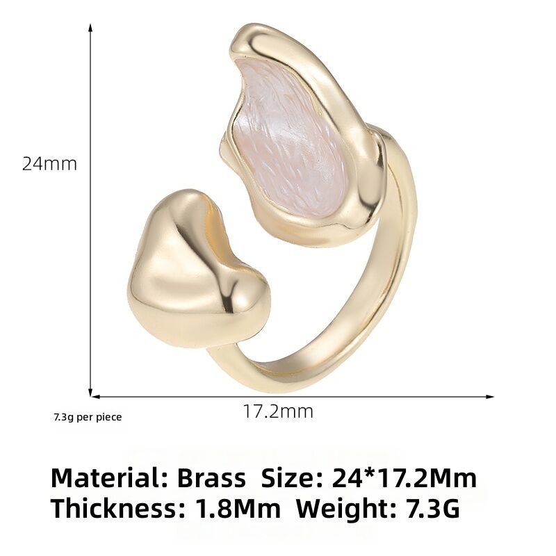 Quality Adjustable Open Rings Set Pink Cubic Zirconia Heart Enamel Rings 14K Gold Silver Plated Finger Rings Fashion Women Jewelry factory